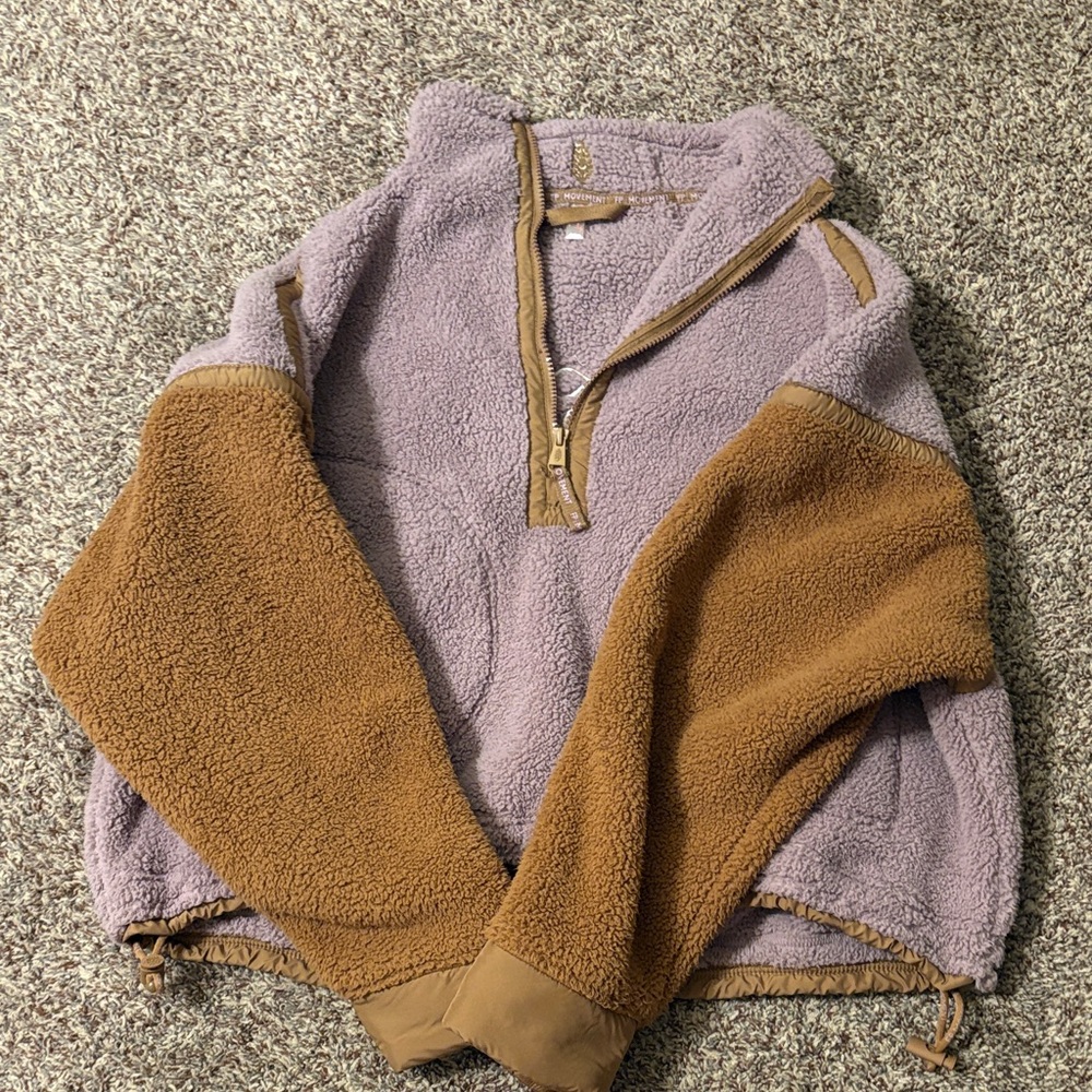 FP Movement by Free People Lavender and Camel Sherpa Pullover